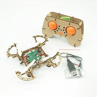 Wooden Drone DIY kit Wooden assembled Remote control toy fixed kit Remote Controlled Toys diy kit Training quadcopters