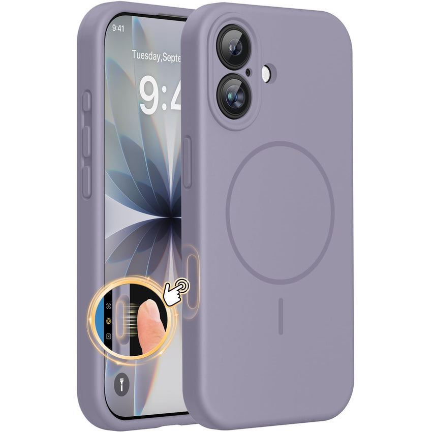 Magnetic for iPhone 17 Pro Max Case, Compatible with MagSafe, Integrated Silicone Camera Control Cover, 3.0mm Thicken Shockproof Drop Protection Phone Case for 17 ProMax, Orange