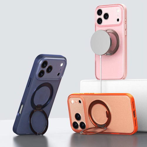 Verbesserter magnetischer 360°-Ständer für iPhone 17 Pro Max Hülle mit Kamerasteuerung, passend für MagSafe mit Ring, Schutz nach Militärstandard, durchscheinend und schlank für iPhone 17 Pro Max Hülle Ostand