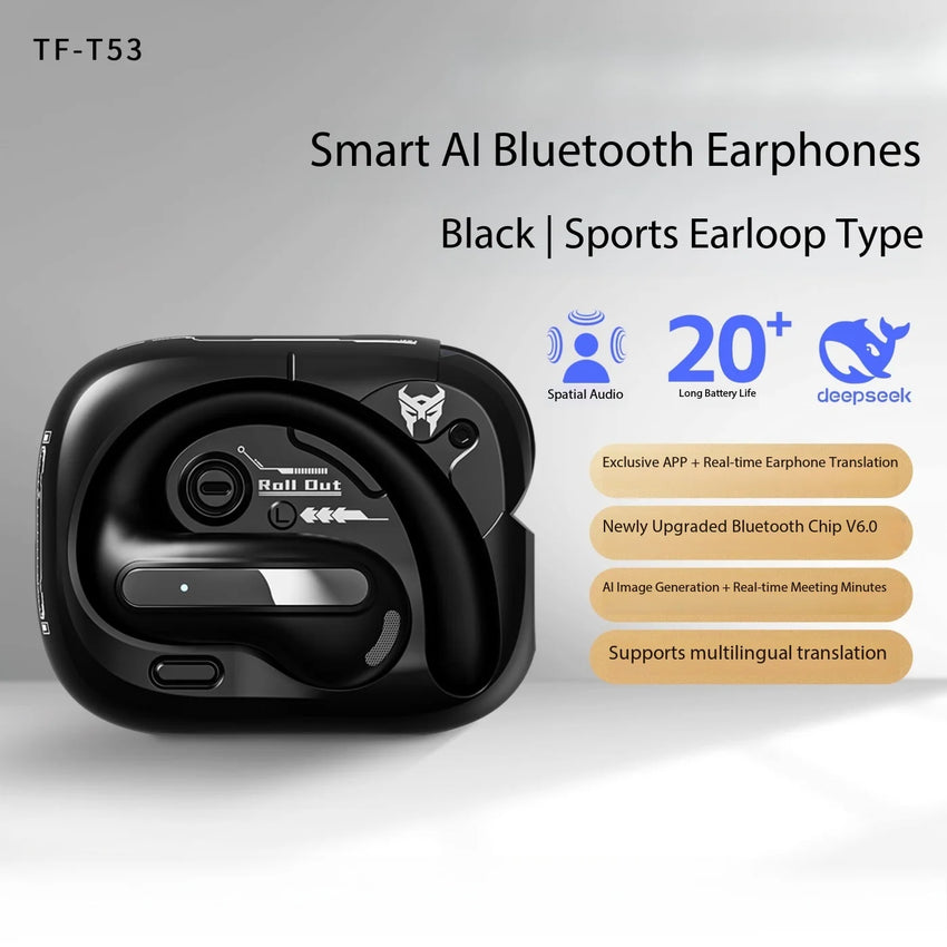 AI Translation Intelligent Open Earphone OWS Bluetooth 6.0 Ultra Long Battery Life ENC Noise Cancelling Sports Office Earphones