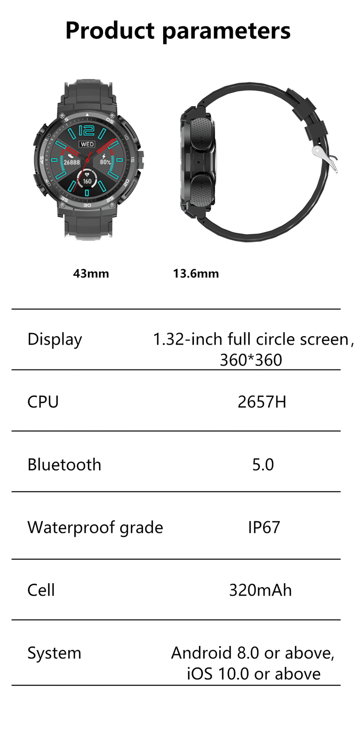 T720 Smare Watch TWS 2 in 1